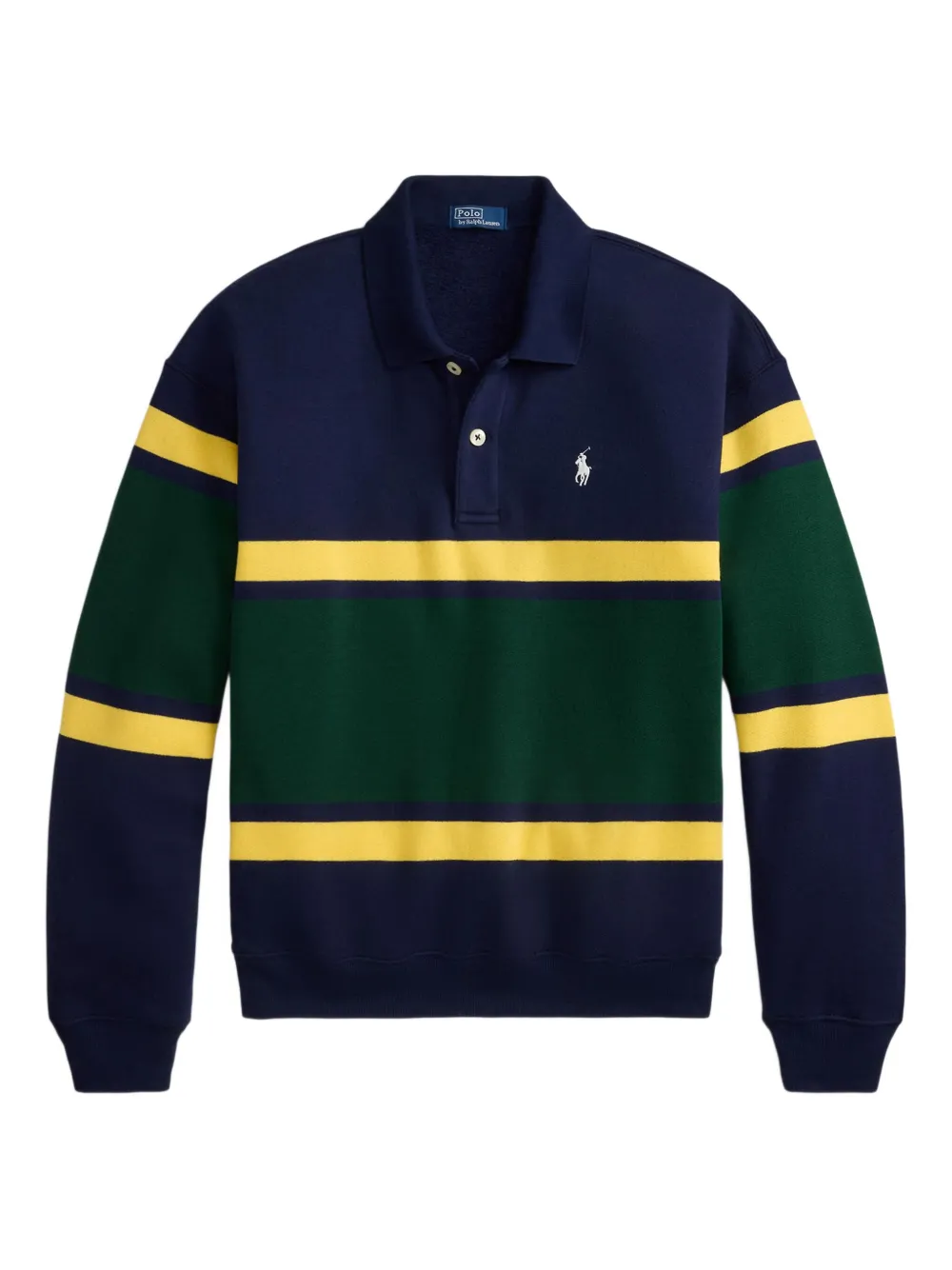 Polo Ralph Lauren Striped Cotton-blend Jersey Polo Shirt In Green