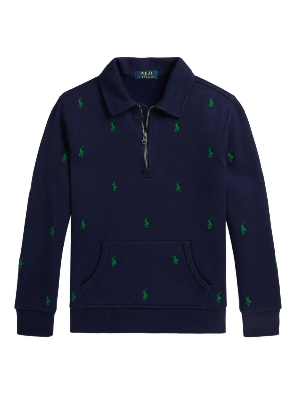 POLO RALPH LAUREN KIDS ハーフジップ スウェットシャツ - ブルー POLO RALPH LAUREN KIDS ハーフジップ スウェットシャツ - ブルー