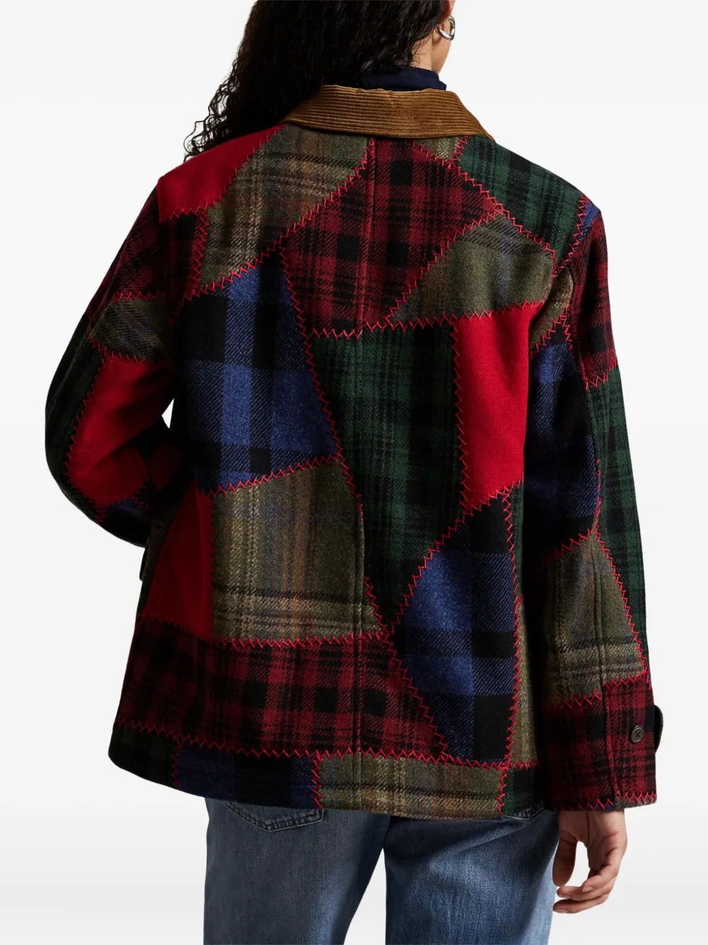 Polo Ralph Lauren Patchwork Corduroy-collar Jacket In Multi