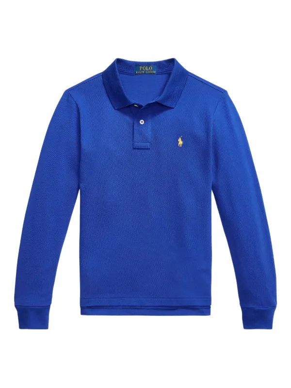 POLO RALPH LAUREN KIDS logo-detail long-sleeve Polo Shirt Blue FARFETCH  PH
