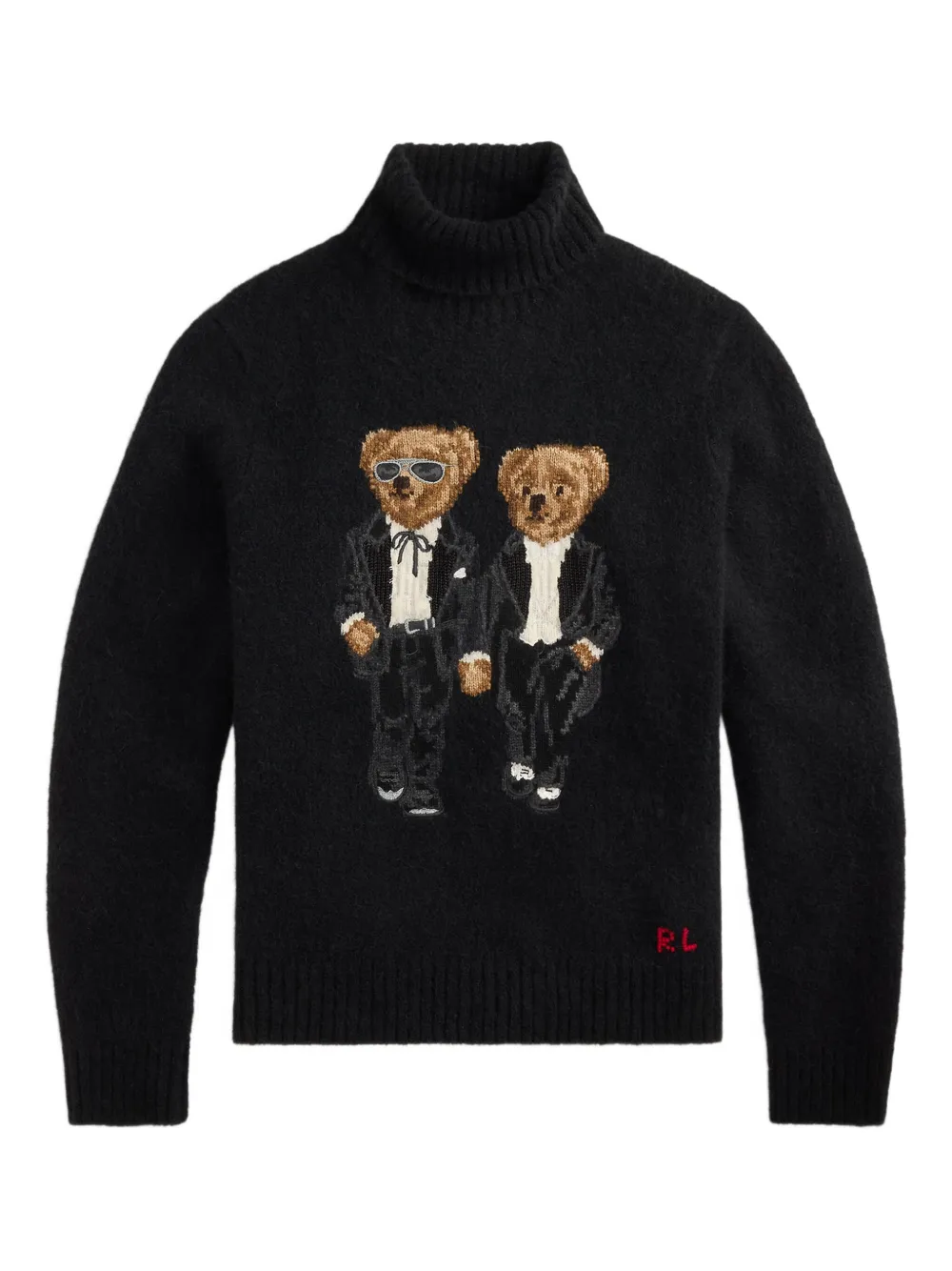 Polo Ralph Lauren bear-embroidered turtleneck pullover | Black | Image 1