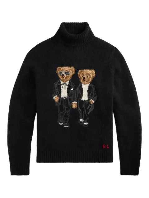Polo Ralph Lauren bear-embroidered turtleneck pullover
