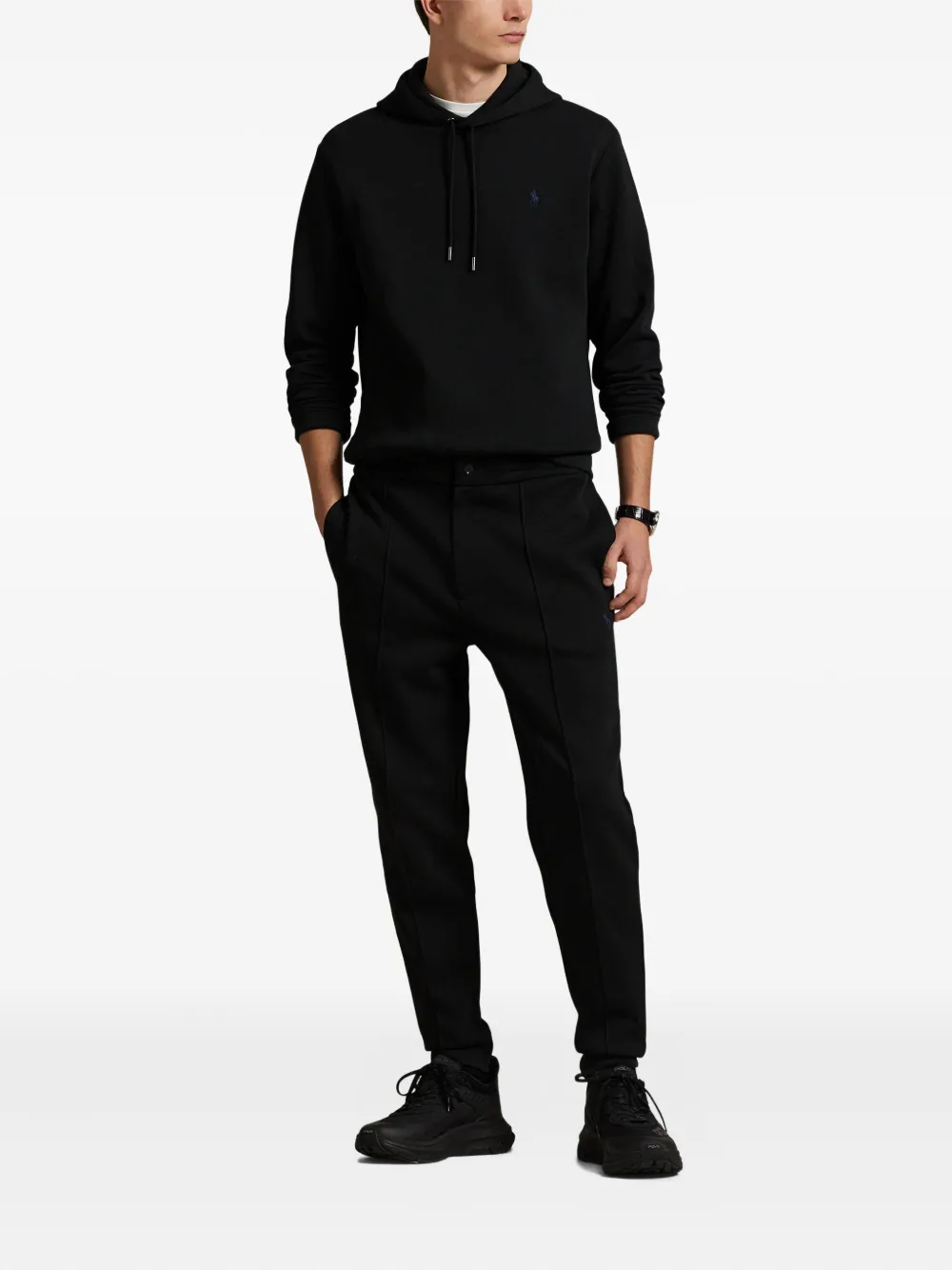 Polo Ralph Lauren Dubbelgebreide hoodie Zwart