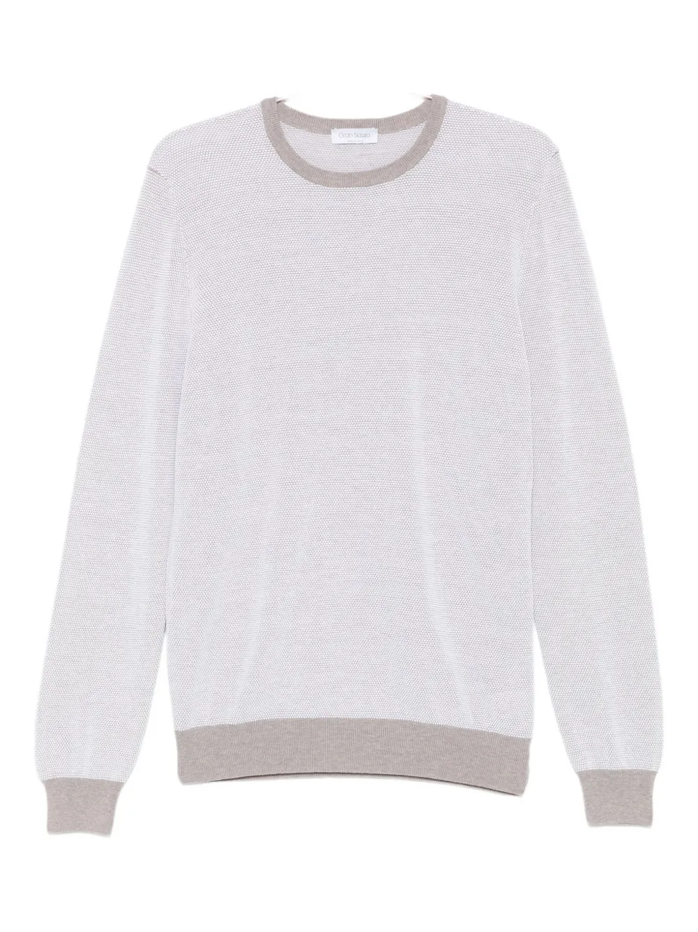 Gran Sasso Maglione in cotone con trama in rilievo - Grigio