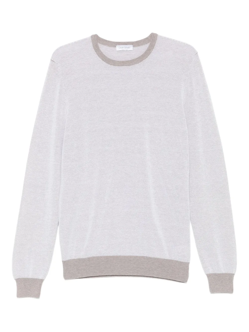 Gran Sasso Textured Cotton Sweater In Gray