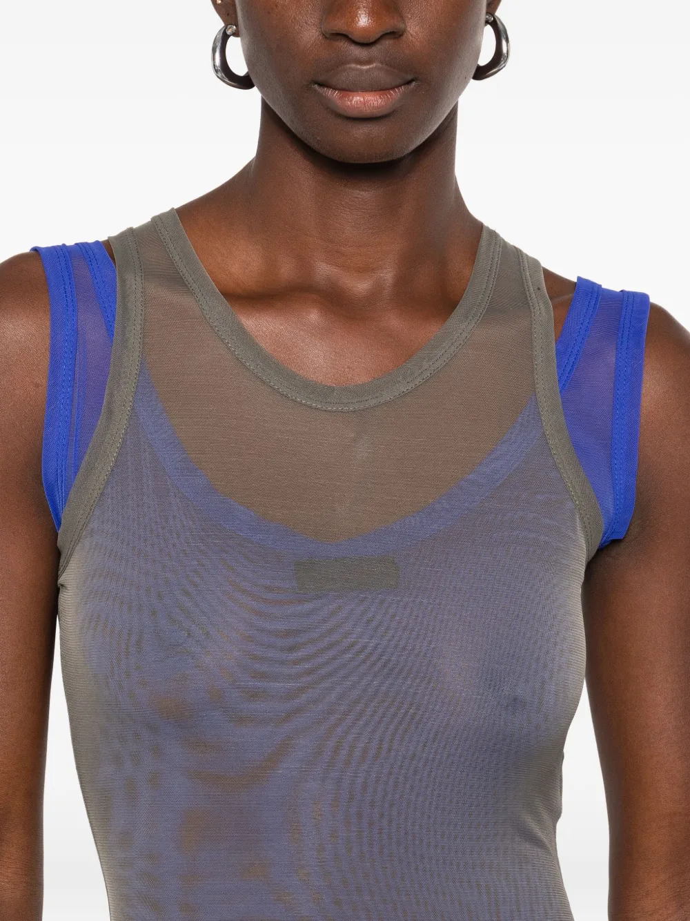 Mugler Mesh Layered Bodysuit In Multi