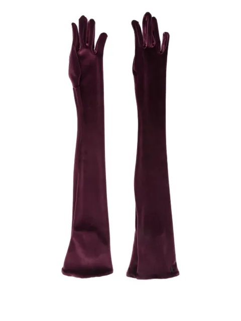 Mugler logo-embellished long gloves