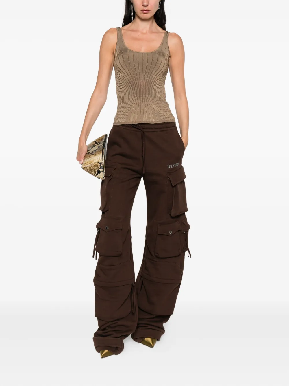 Mugler Geribbelde tanktop Groen