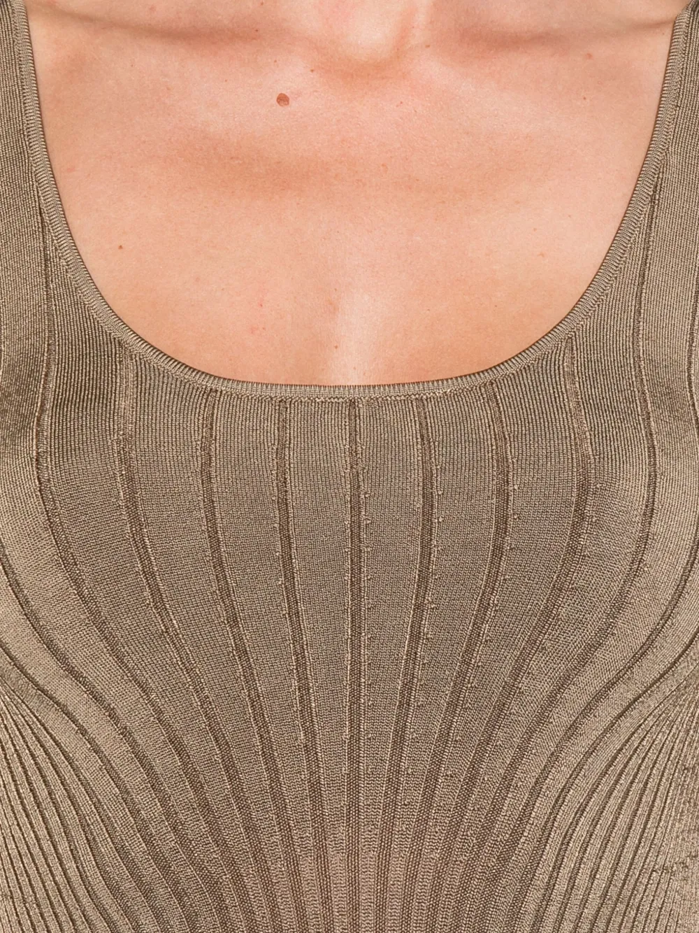 Mugler Geribbelde tanktop Groen