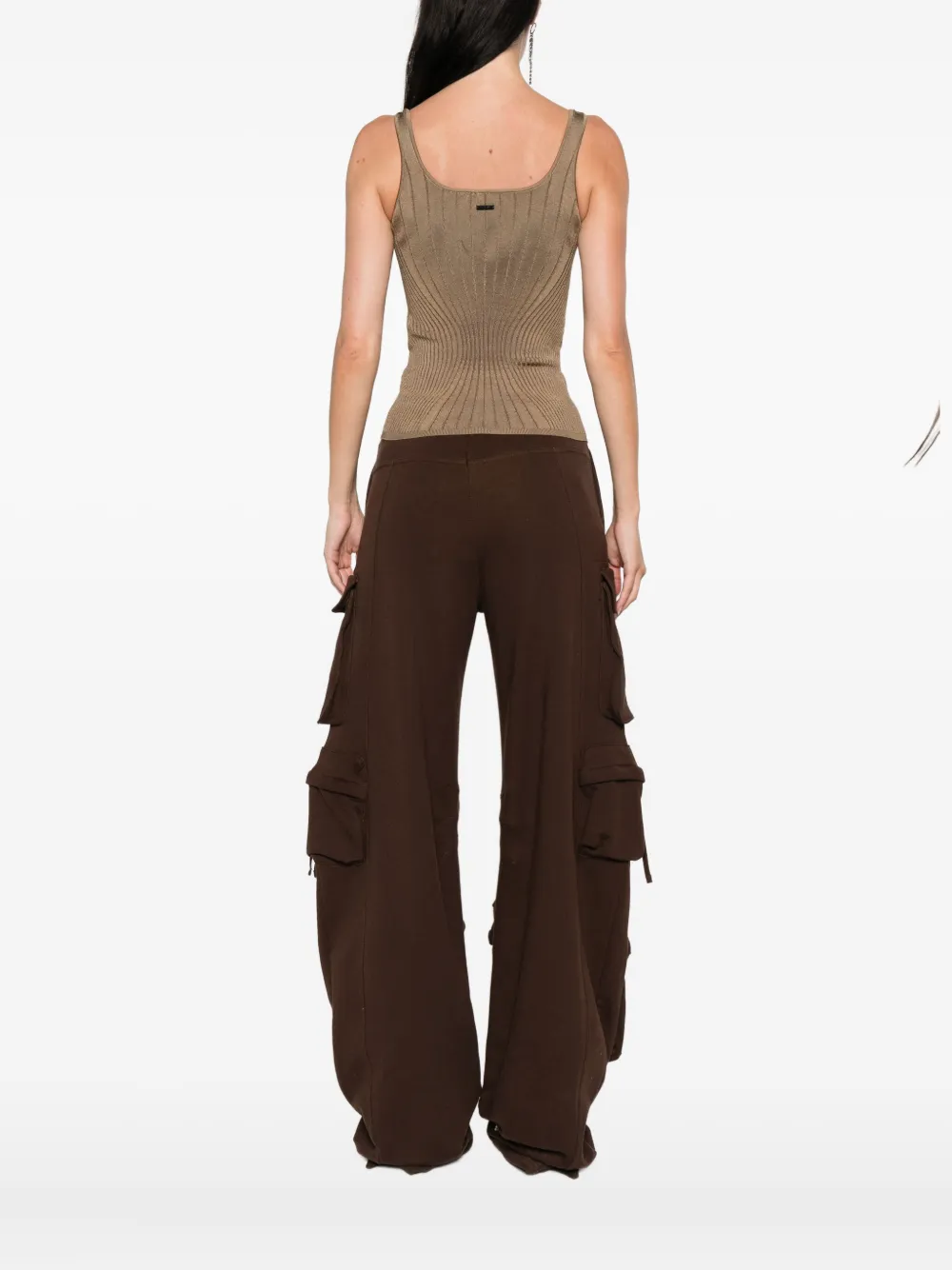 Mugler Geribbelde tanktop Groen