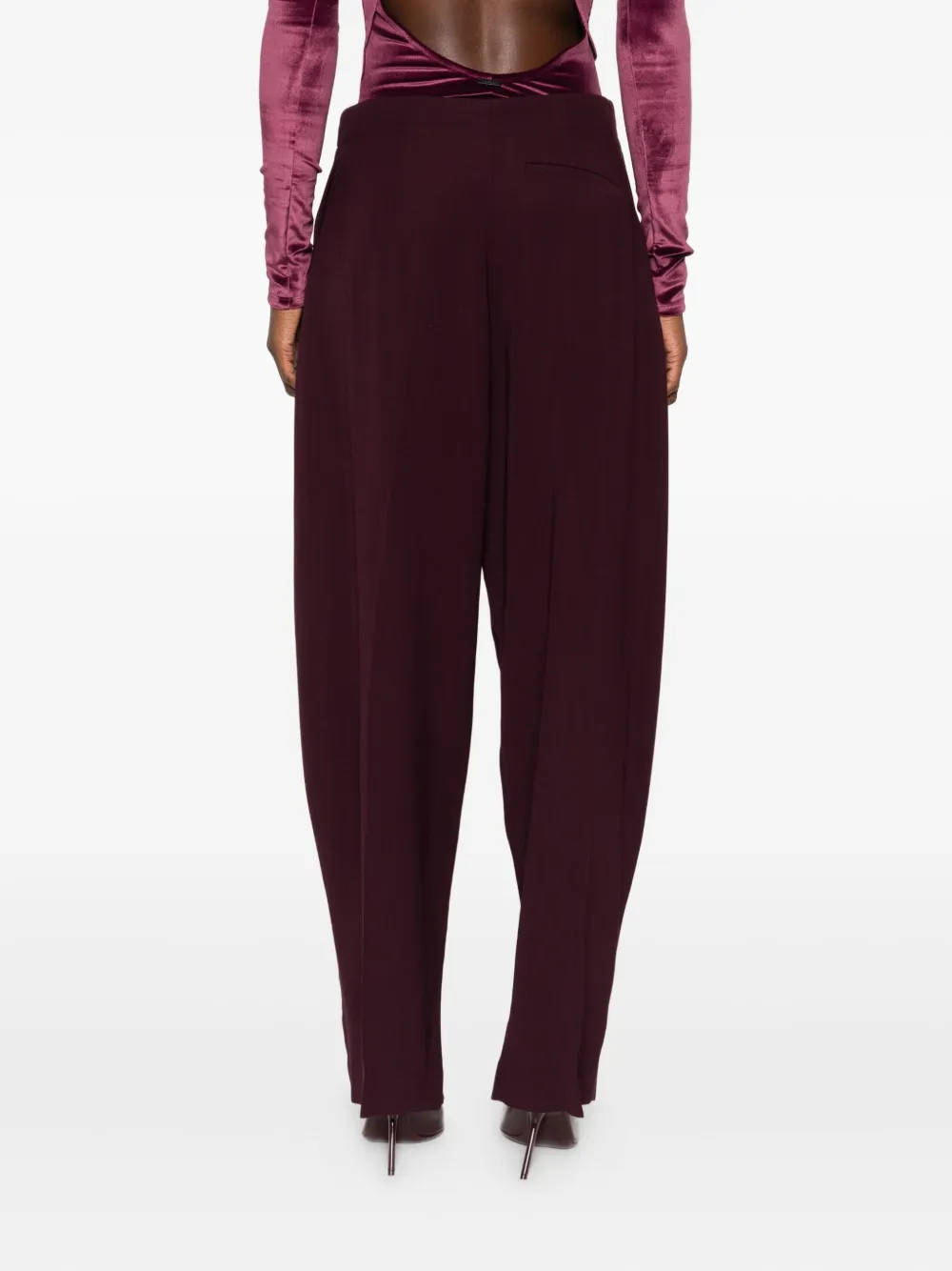 Mugler Plooibroek met split in de zoom Rood