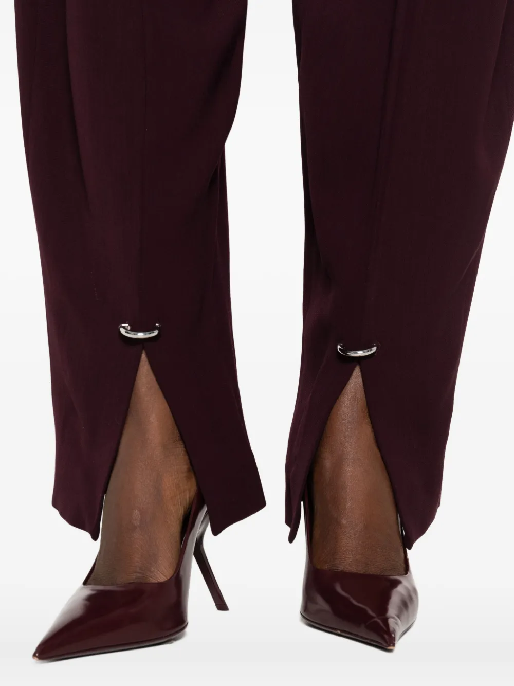 Mugler Plooibroek met split in de zoom Rood