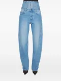 Mugler corset-detail curved jeans - Blue