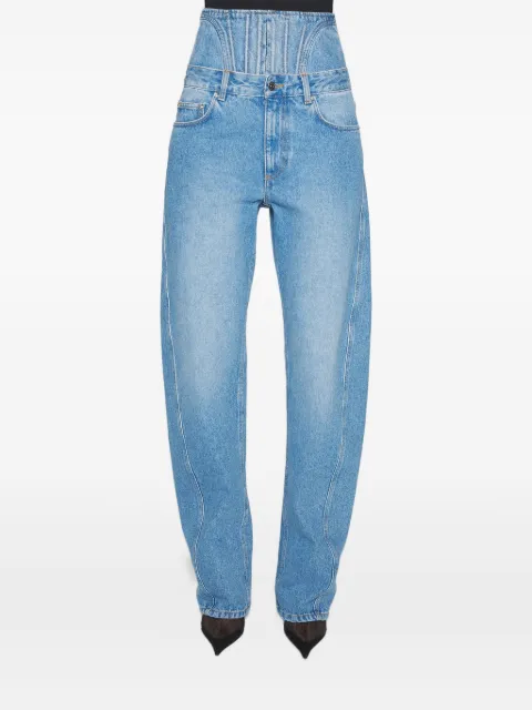 Mugler corset-detail curved jeans