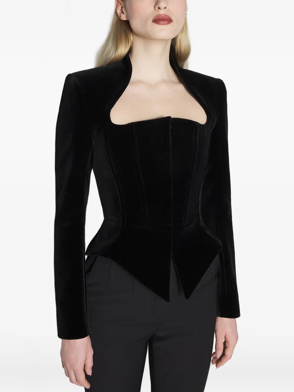 Mugler Jacke aus Samt - Schwarz