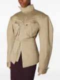 Mugler puffed-sleeve cargo jacket - Neutrals