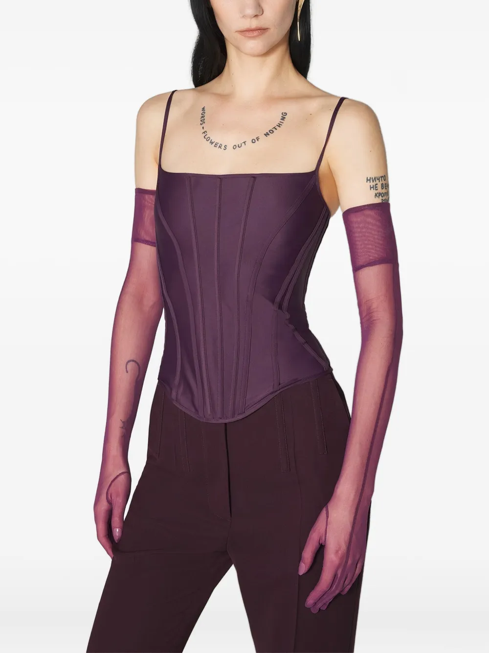 Mugler boned-panelled top | Purple | Image 1