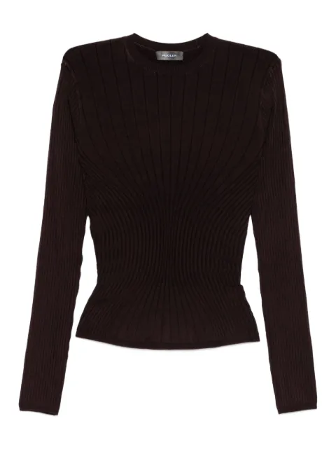 Mugler langærmet ribbet top