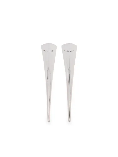 Mugler Par de brincos com logo gravado
