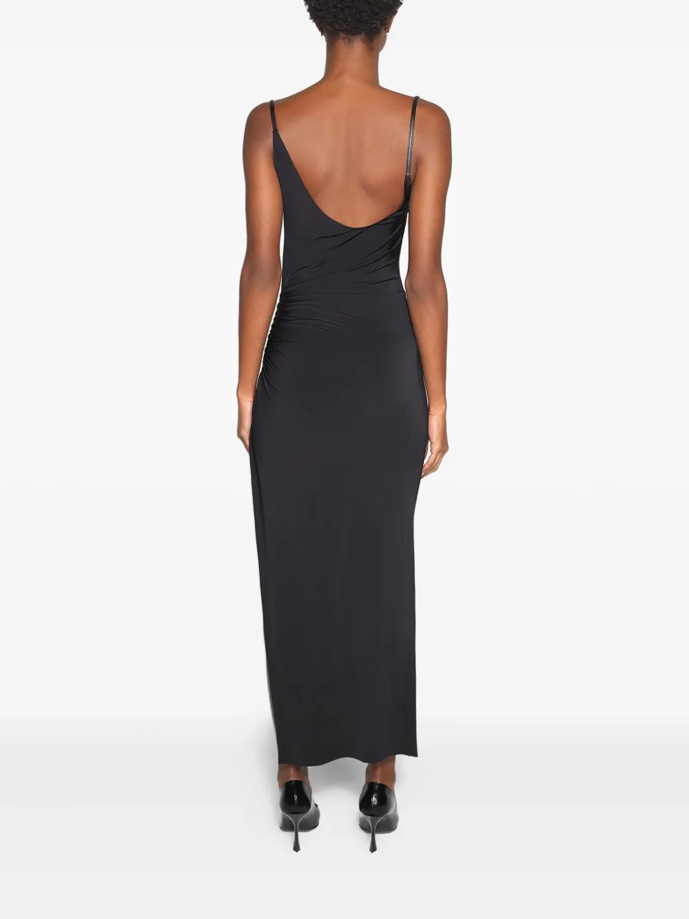 Mugler Asymmetrische midi-jurk Zwart