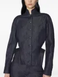Mugler button-fastening sculptural cinched jacket - Blue