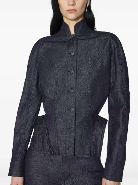 Mugler button-fastening sculptural cinched jacket