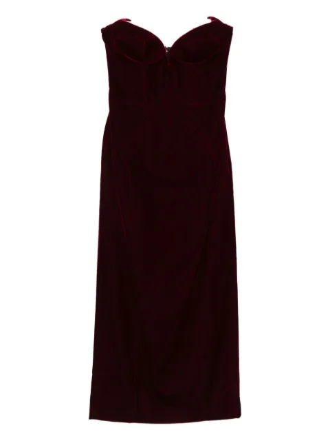 Mugler strapless velvet midi dress
