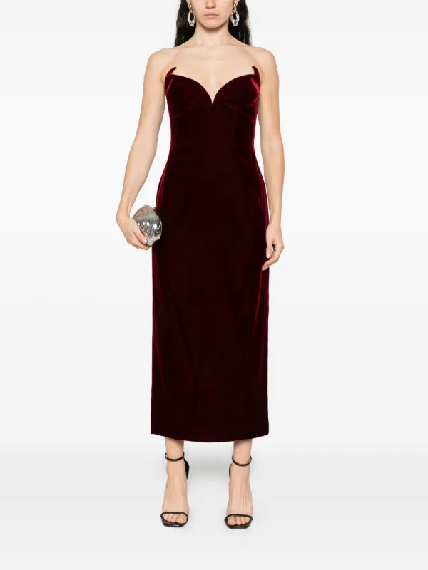 open lace back dress Bordeaux Silhouette Gown