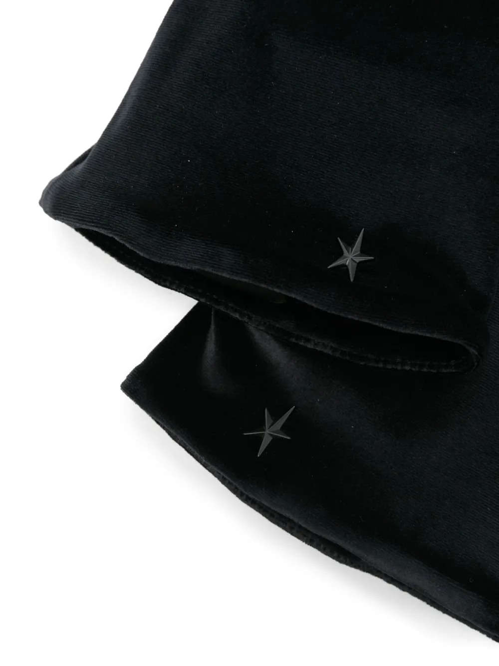 Mugler Fluwelen handschoenen met logo Zwart