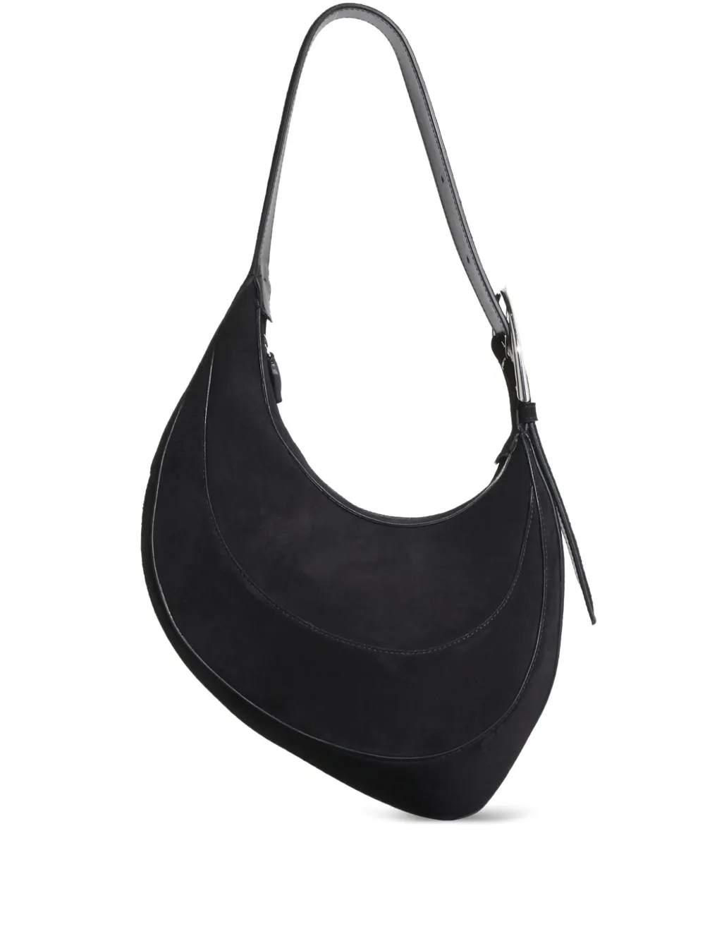 Mugler Borsa a spalla Crescent in pelle scamosciata - Nero