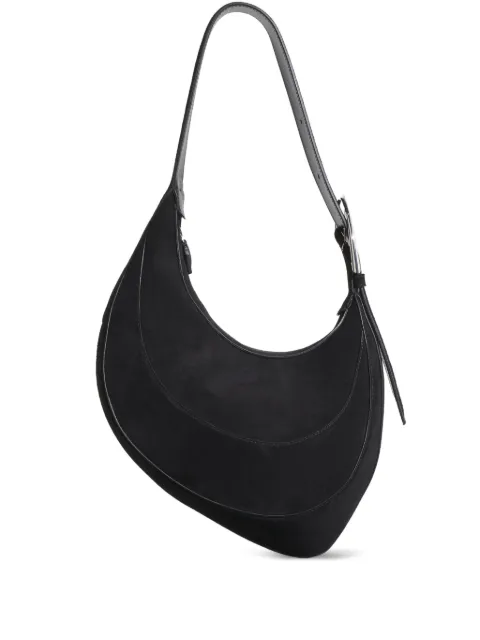 Mugler crescent suede shoulder bag