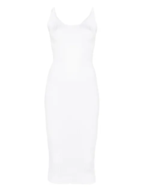Mugler vestido midi tejido de canalé