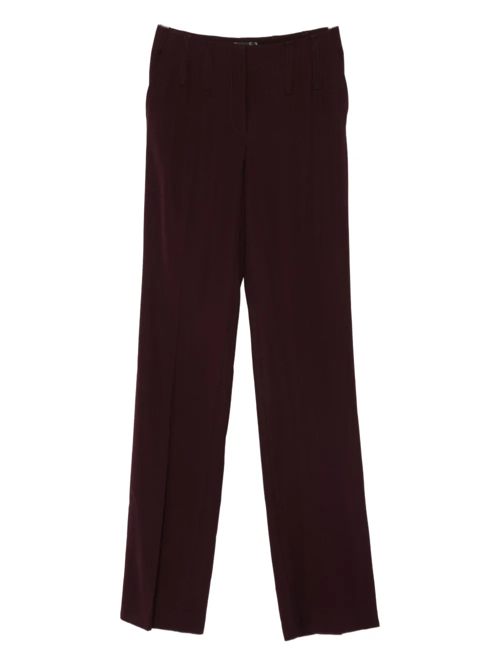 Mugler Pleated Wool Trousers In Red