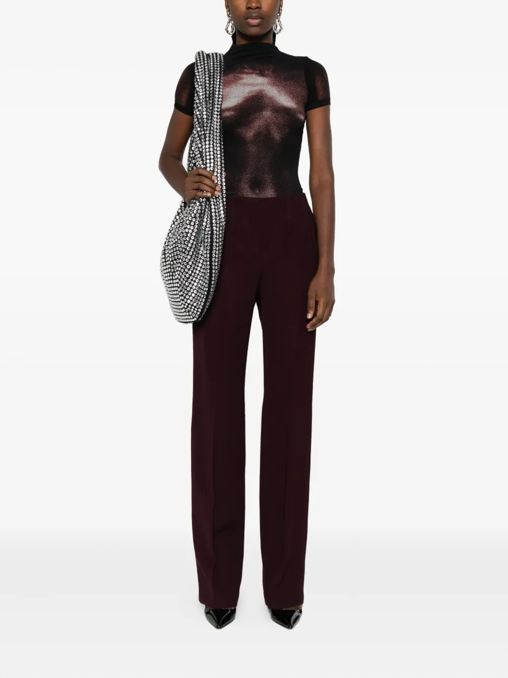 Mugler pleated wool trousers - Paars