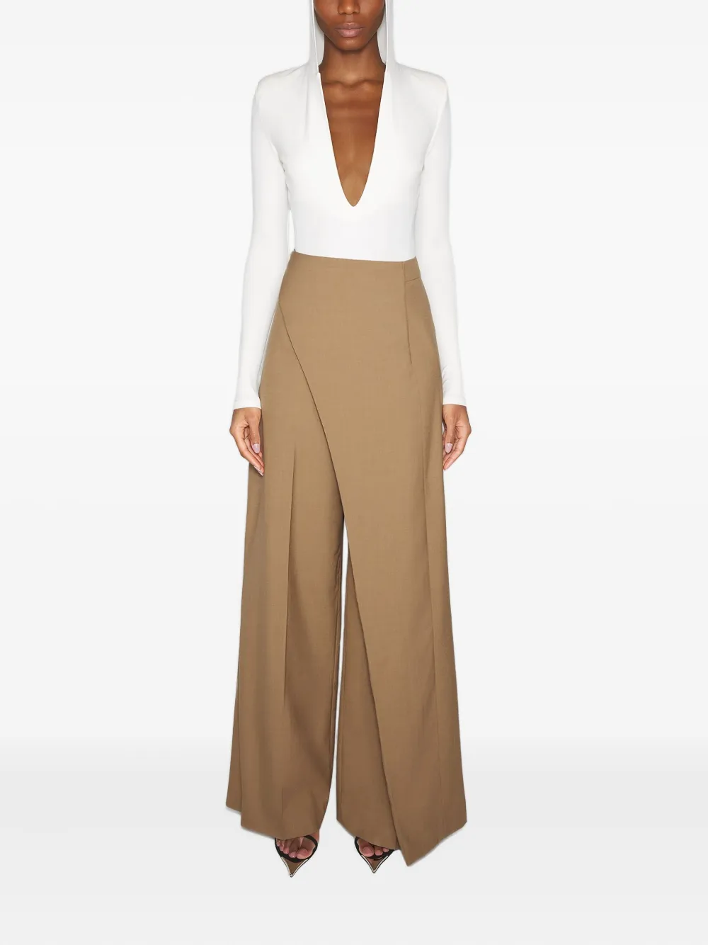 Mugler Geplooide broek Bruin