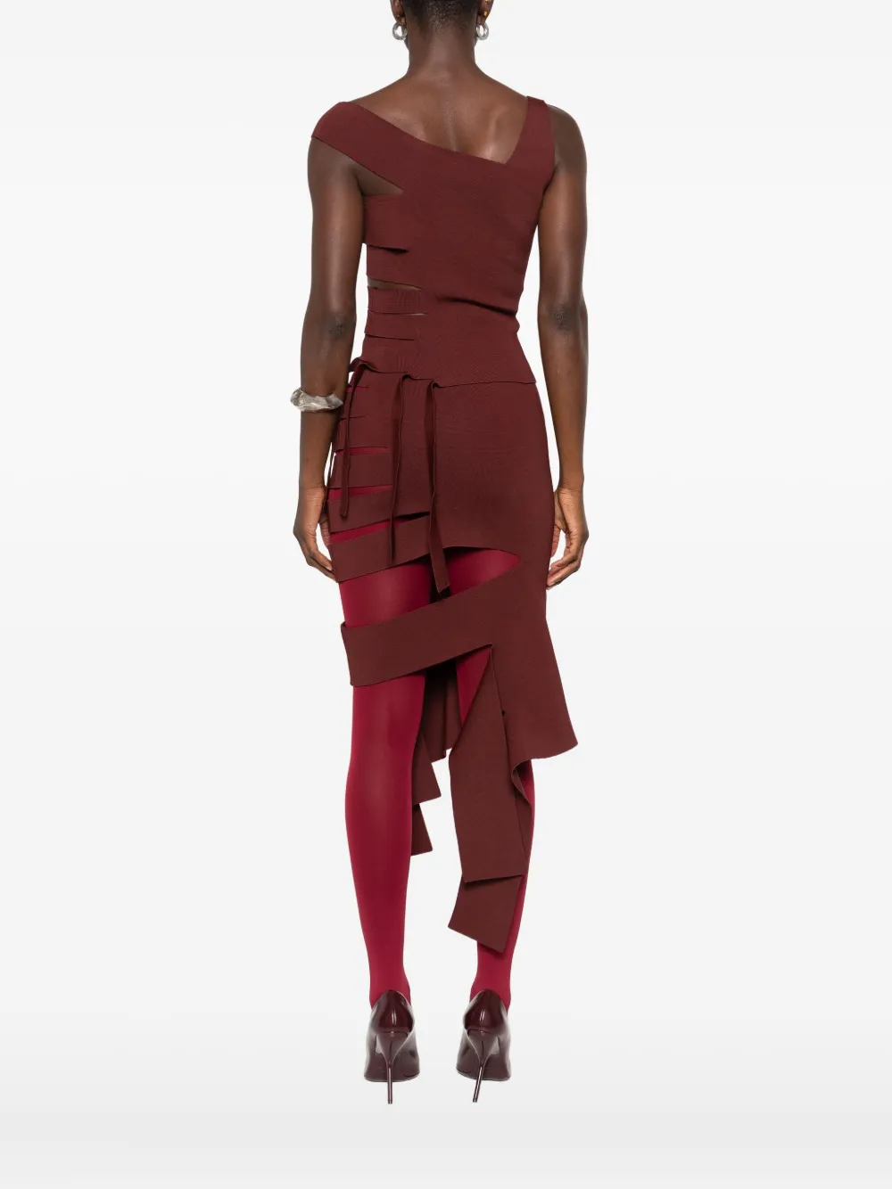 Mugler Asymmetrische top Rood