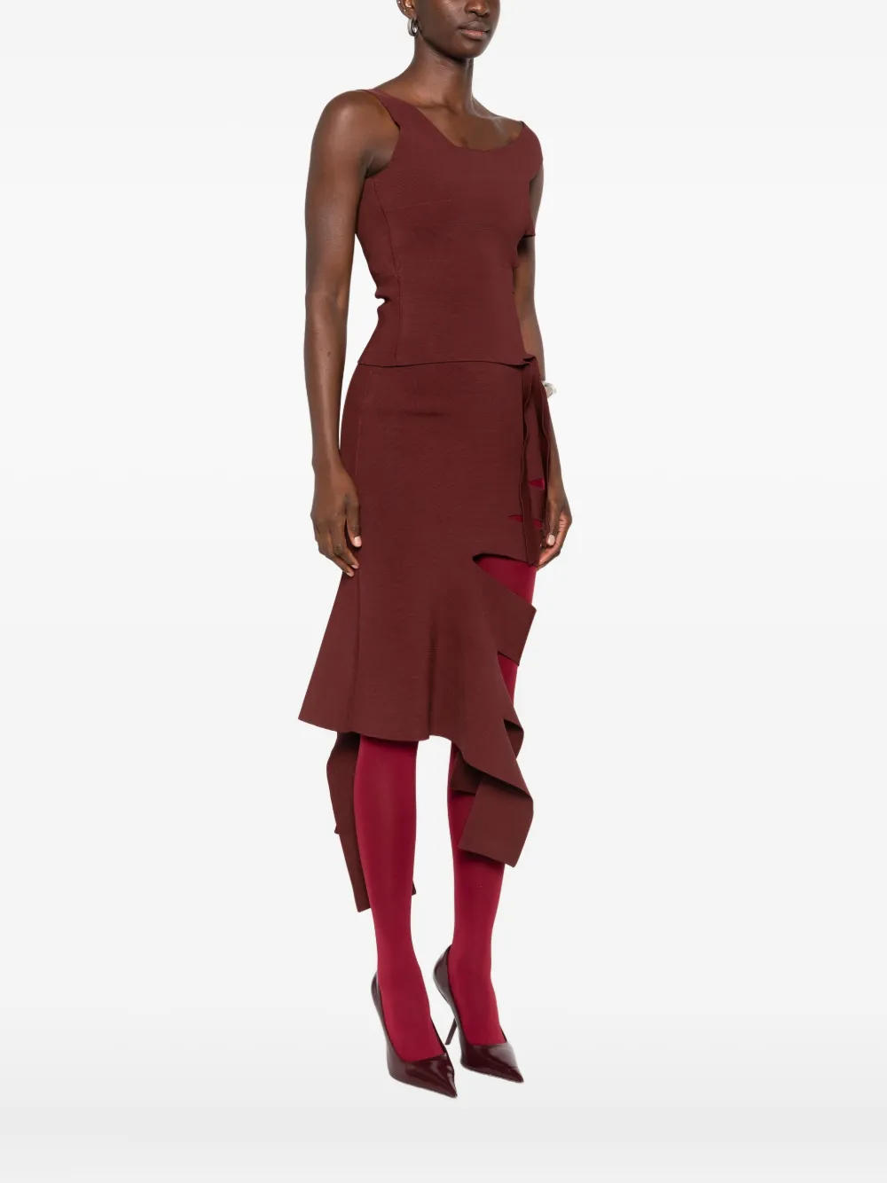 Mugler Asymmetrische top Rood