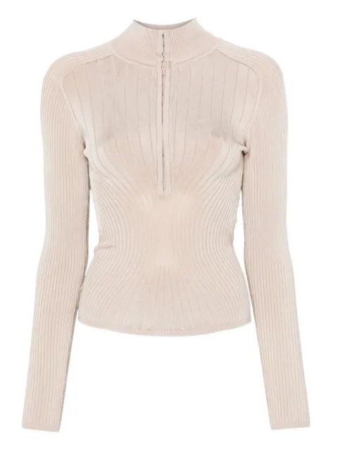 Mugler ribbed zip-front sweater 