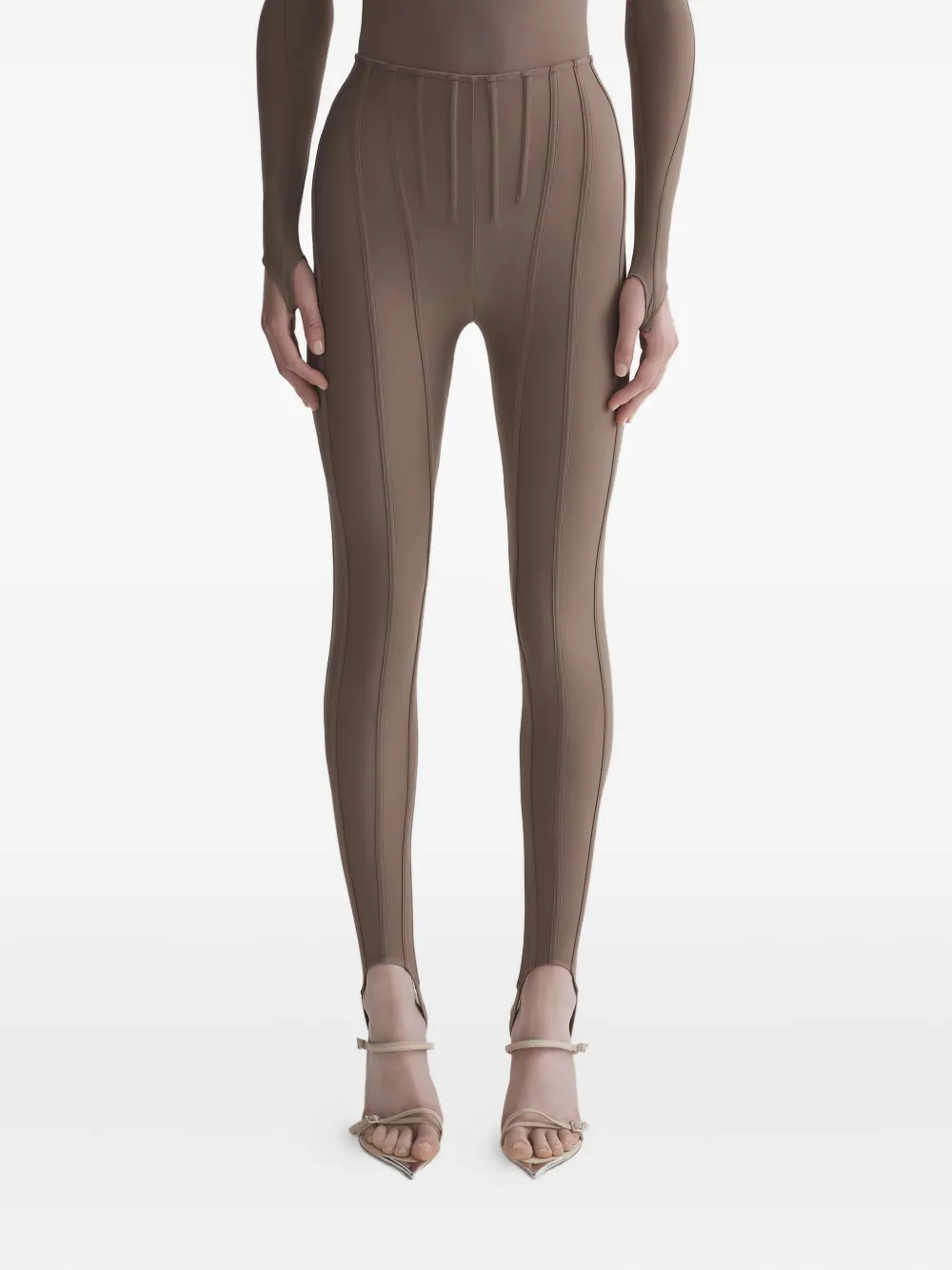 Mugler seam-detail leggings | Brown | Image 1
