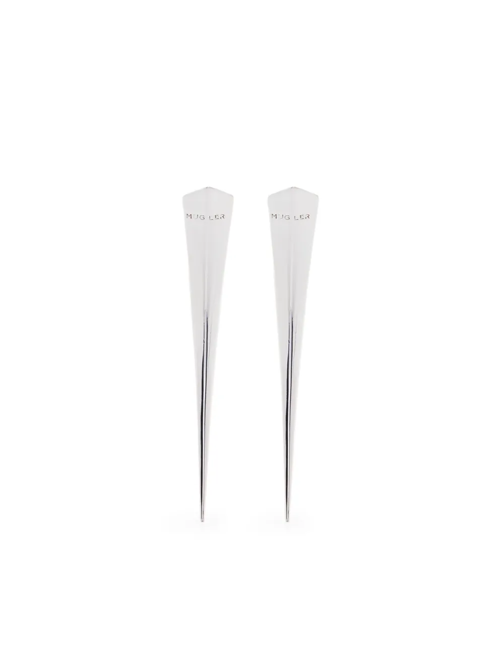 Mugler engraved-logo earrings | Silver | Image 1