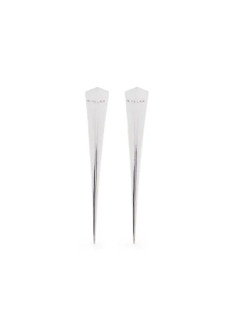 Mugler engraved-logo earrings