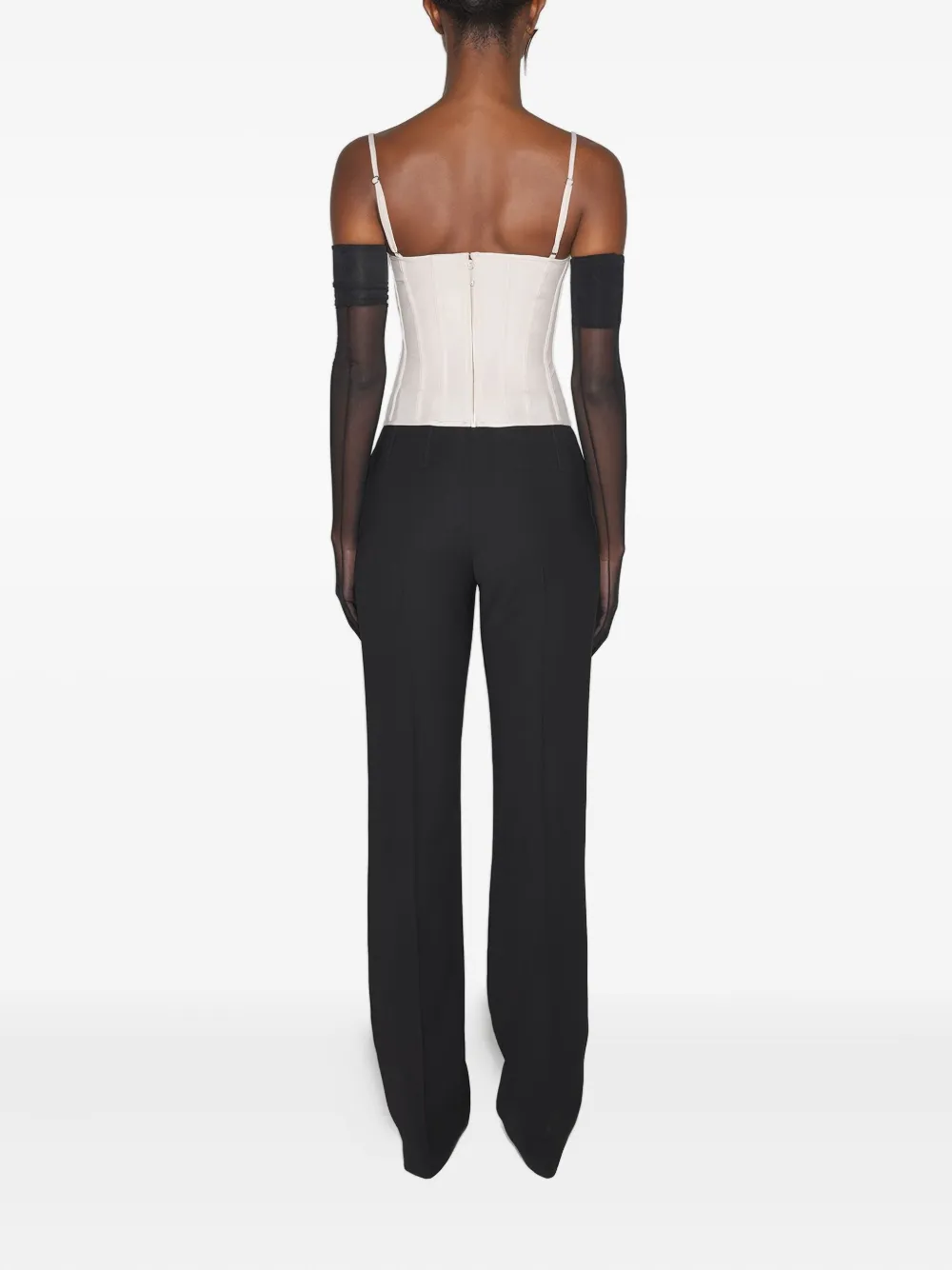 Mugler Korset top met gestikte vlakken Wit