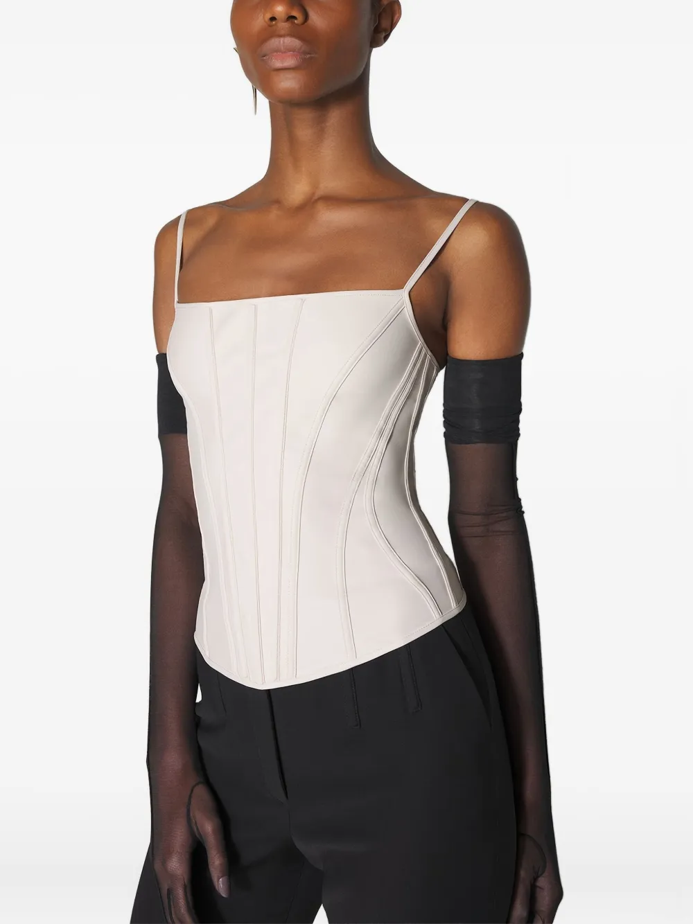 Mugler seamed-panelled corset top | White | Image 1