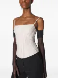Mugler seamed-panelled corset top - White