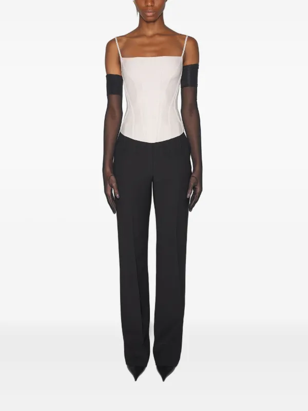 Mugler seamed-panelled Corset Top | White | FARFETCH