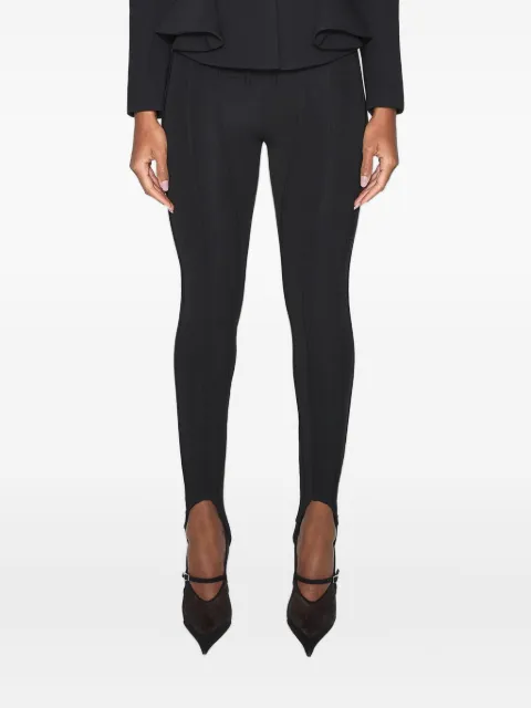 Mugler piped-boning waist leggings