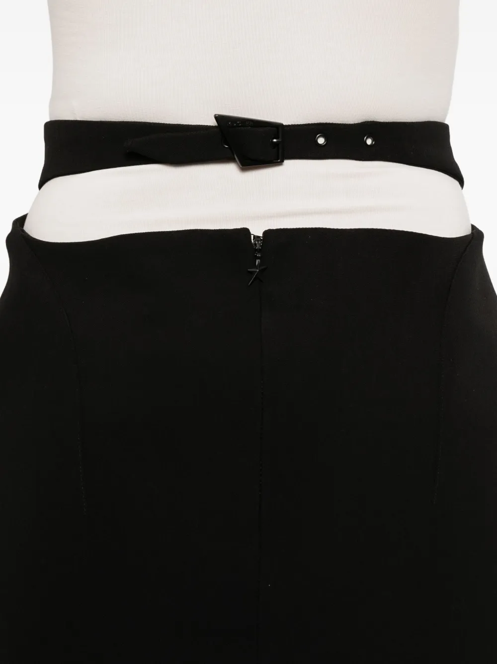 Mugler Midi-rok met vlakken Zwart