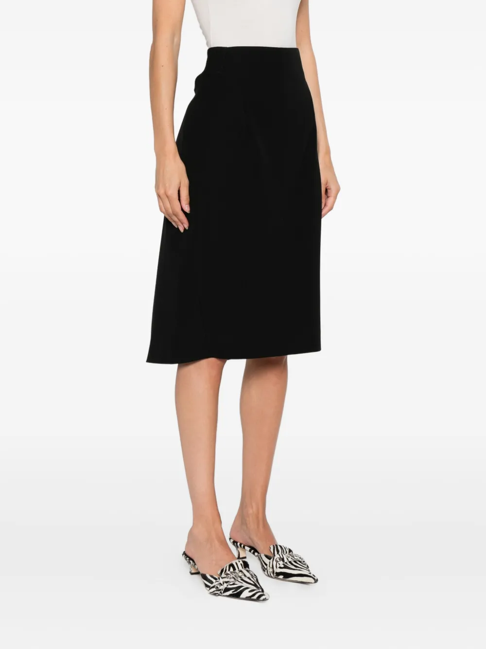 Mugler Midi-rok met vlakken Zwart