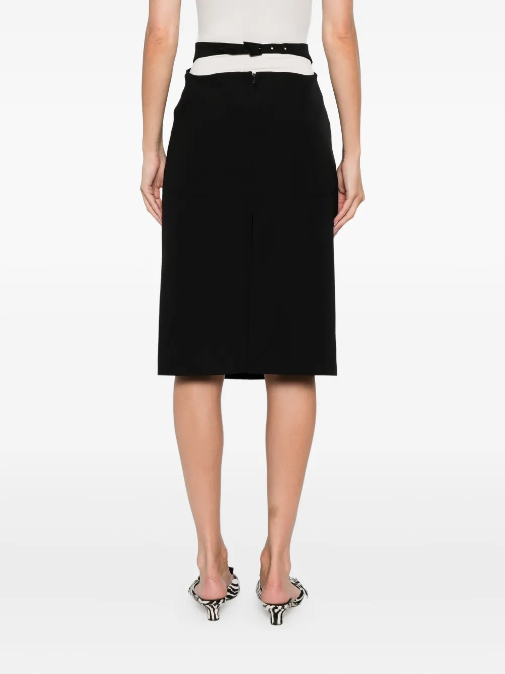 Mugler Midi-rok met vlakken Zwart