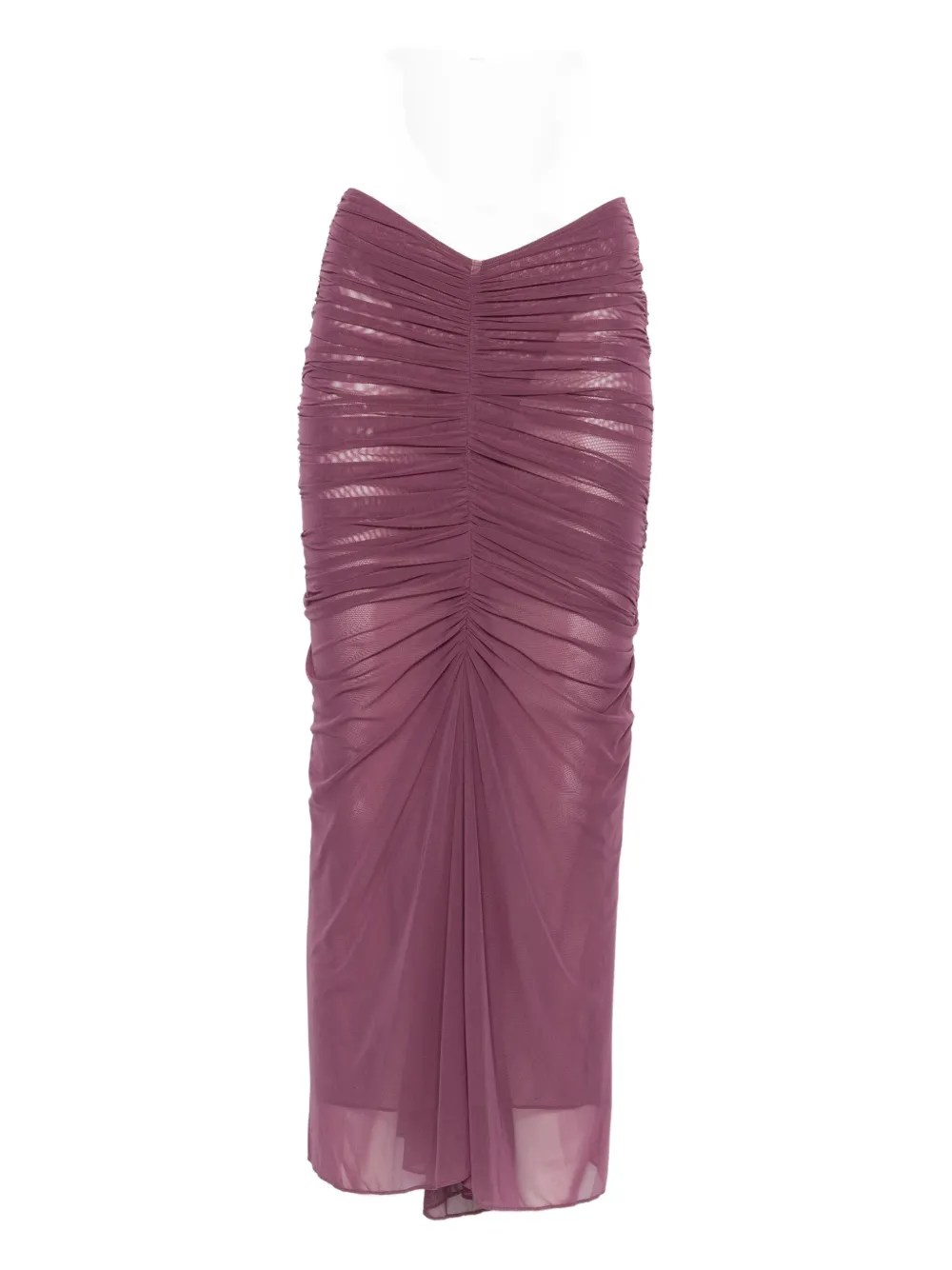 Mugler ruched mesh maxi skirt - パープル Mugler ruched mesh maxi skirt - パープル